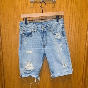 Levi's Light Blue Distressed Men's Denim Shorts